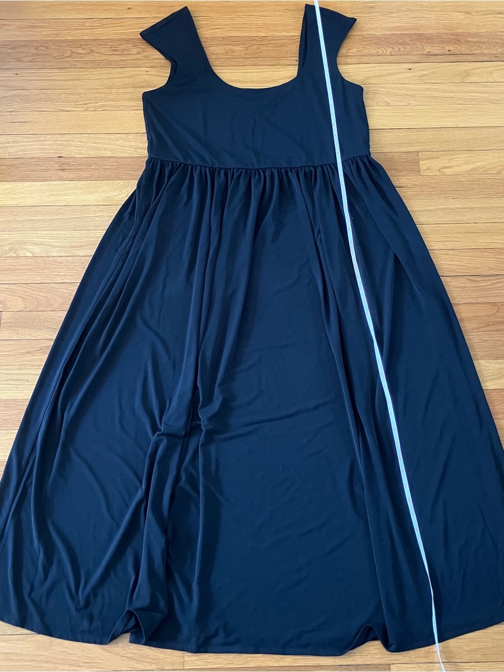 J.Crew Black Classic Minimalist Basic Cap-Sleeve Matte Jersey Midi Dress XXL - Picture 9 of 12